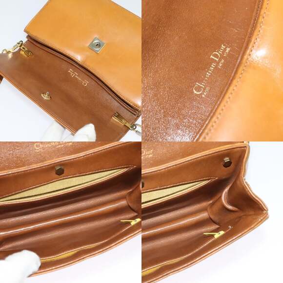 DIOR Shoulder Bag Leather Beige Gold - Picture 11 of 12